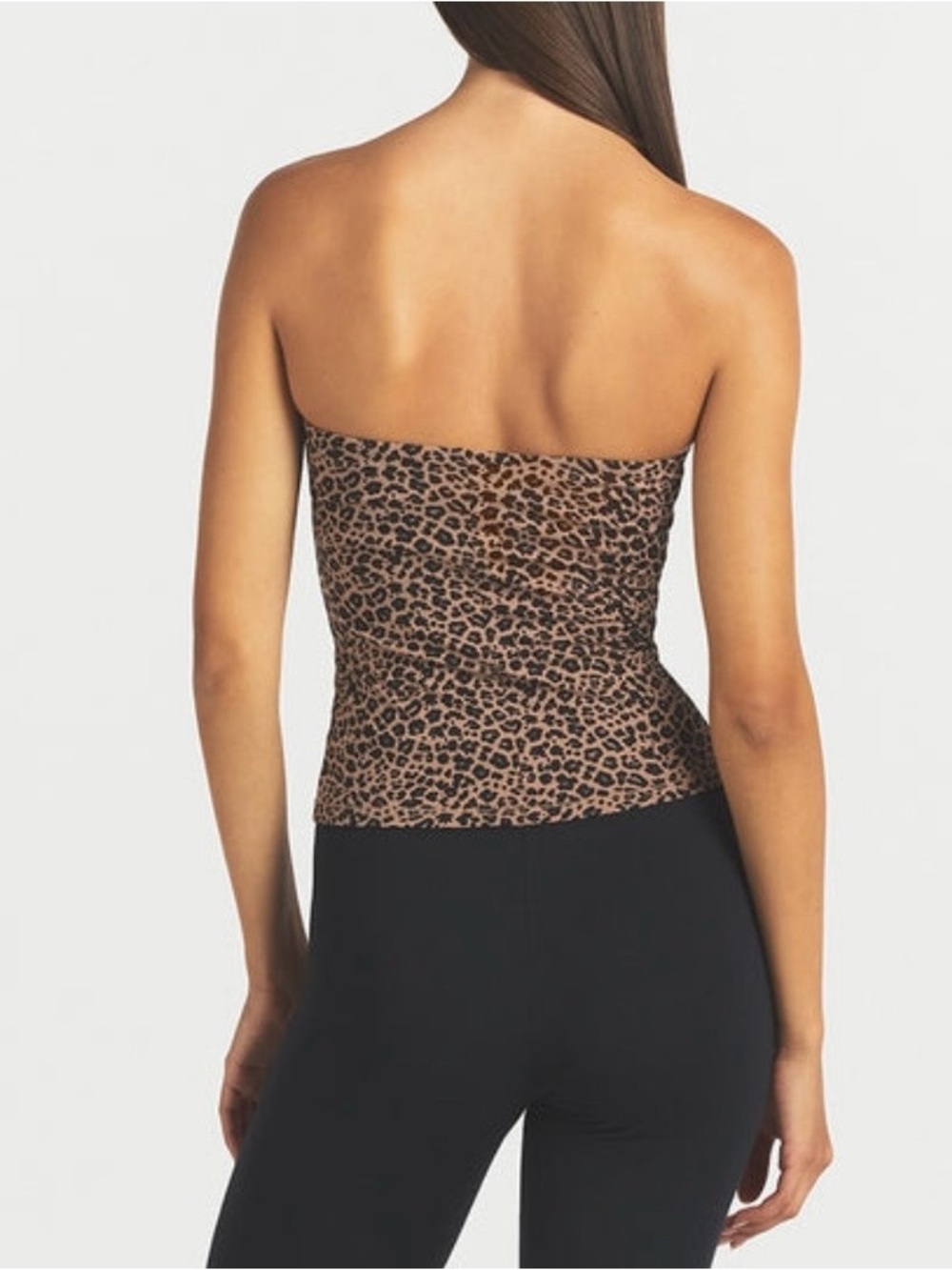 NWT- SKIMS - Cotton Jersey Tube Top - Sienna Natural Leopard - XS - Picture 3 of 8